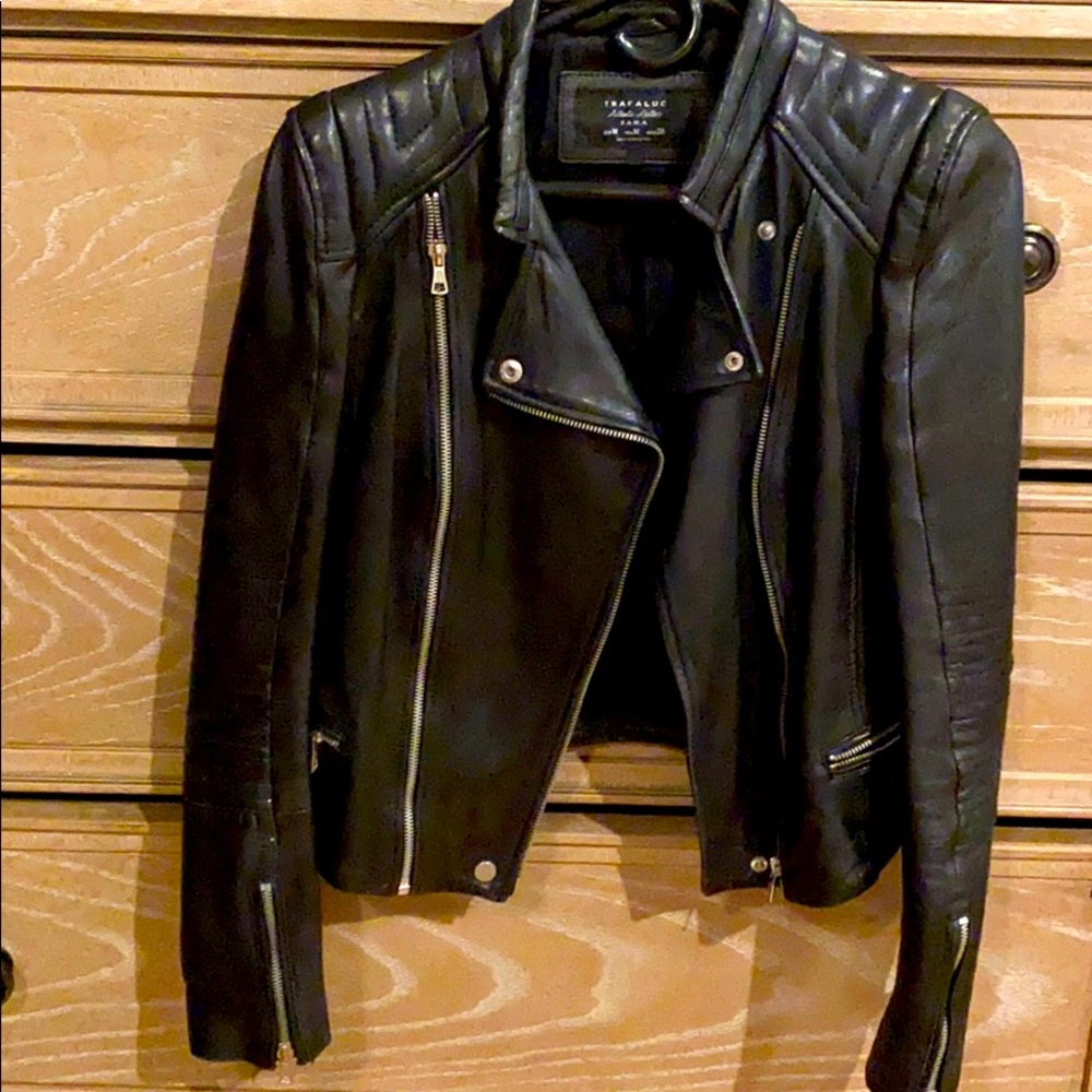 Zara leather biker jacket